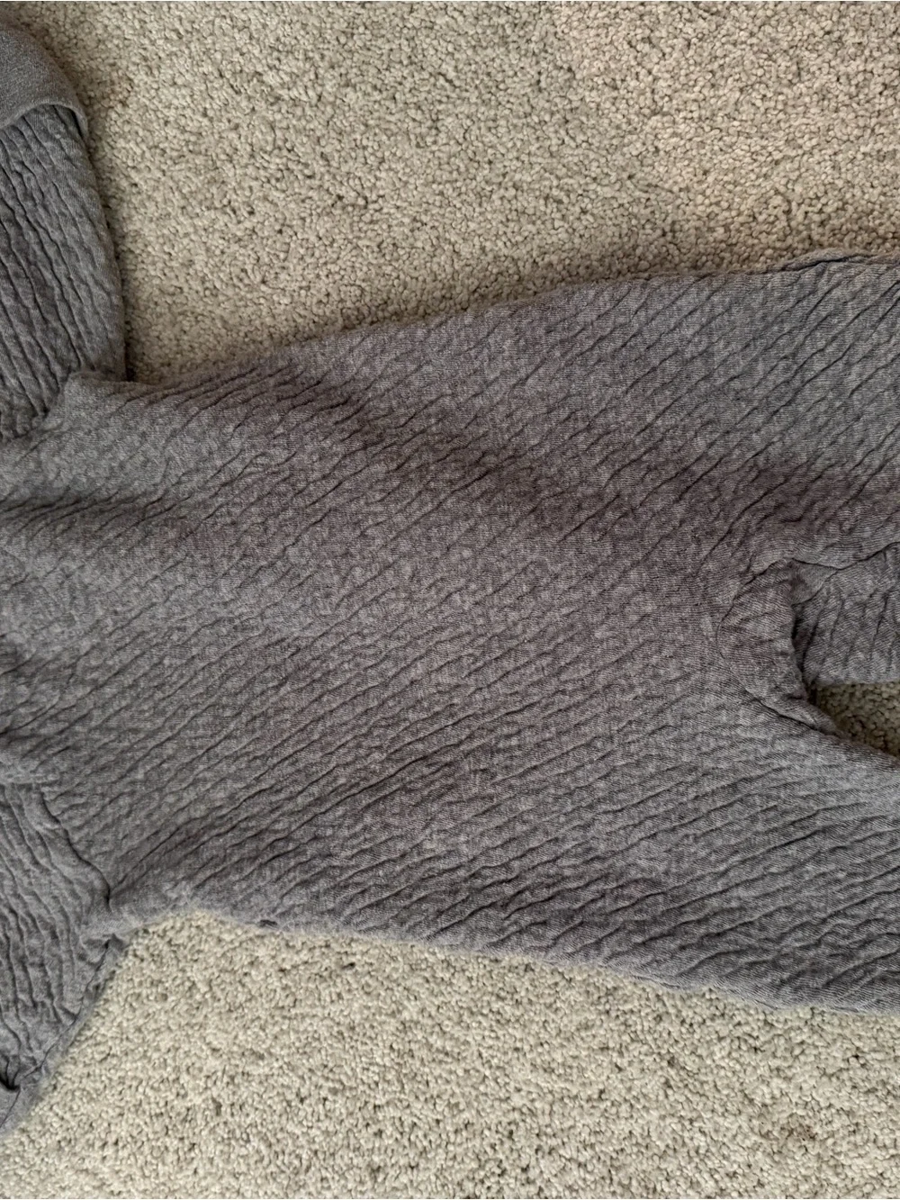 NWOT HONEST 100% Organic Cotton Gray Quilted-Texture One-Piece